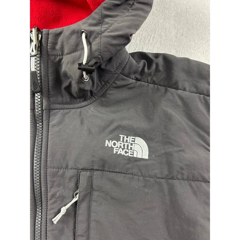 Vintage The North Face Men's Denali Hooded Red Full-Zip Fleece Jacket Size Small
